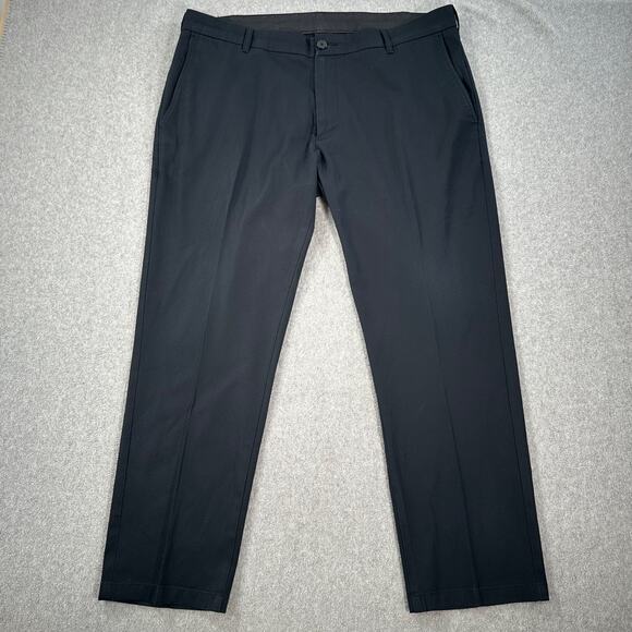 JOS A Bank Traveler Travel Tech Pants Men's Slim Fit 38W X 29L Black Flat Front - Picture 1 of 7